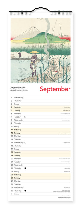 Japanese Woodblocks 2027 Slimline Wall Calendar