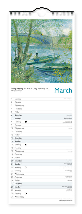 Vincent van Gogh 2027 Slimline Wall Calendar
