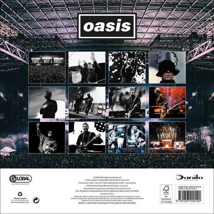 Oasis 2027 Square Wall Calendar