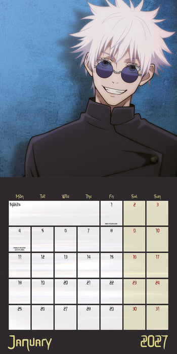 Jujutsu Kaisen 2027 Square Wall Calendar