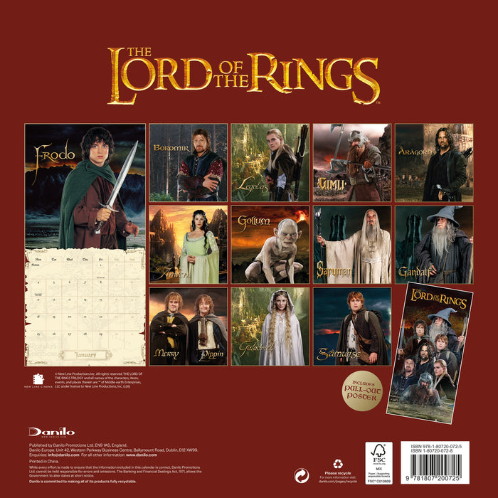 Lord Of The Rings 2027 Square Wall Calendar