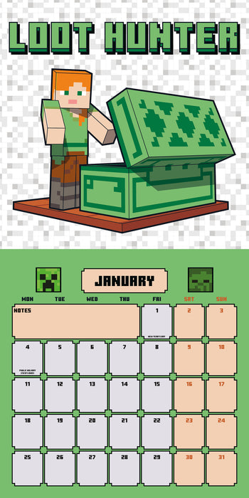Minecraft 2027 Square Wall Calendar