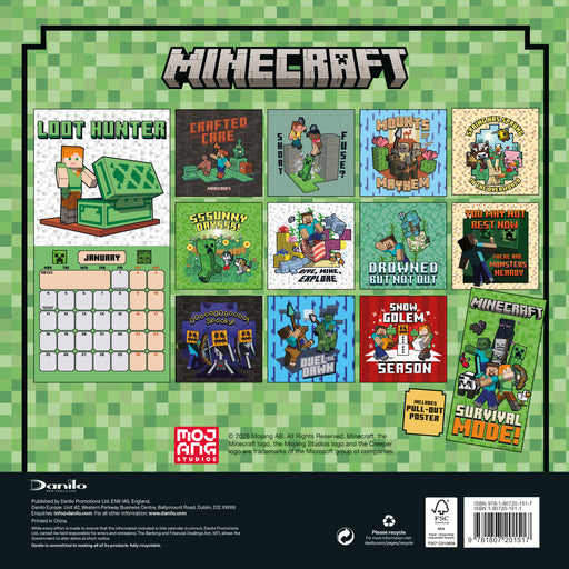 Minecraft 2027 Mini Wall Calendar