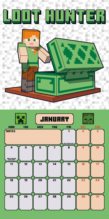 Minecraft 2027 Mini Wall Calendar