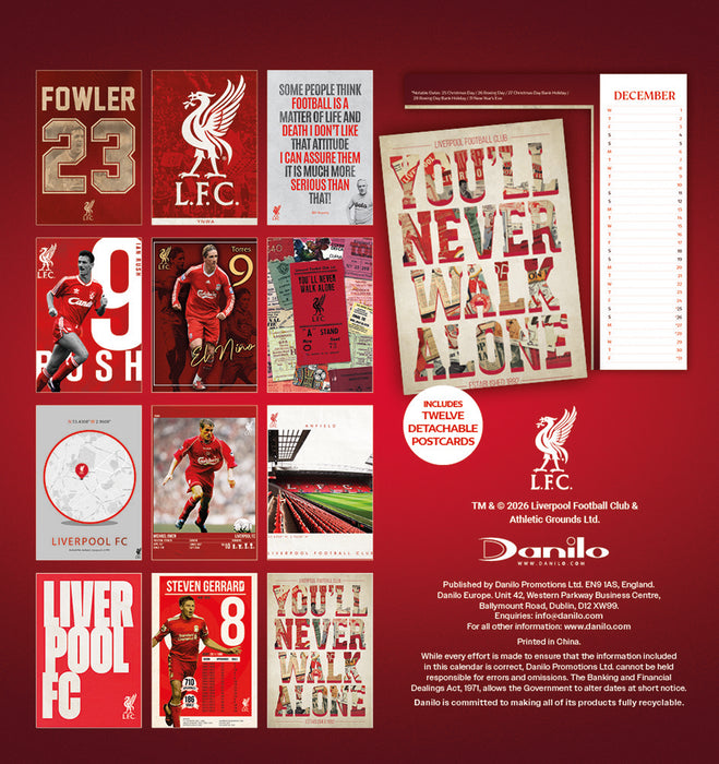 Liverpool Football Club 2027 Desk Easel