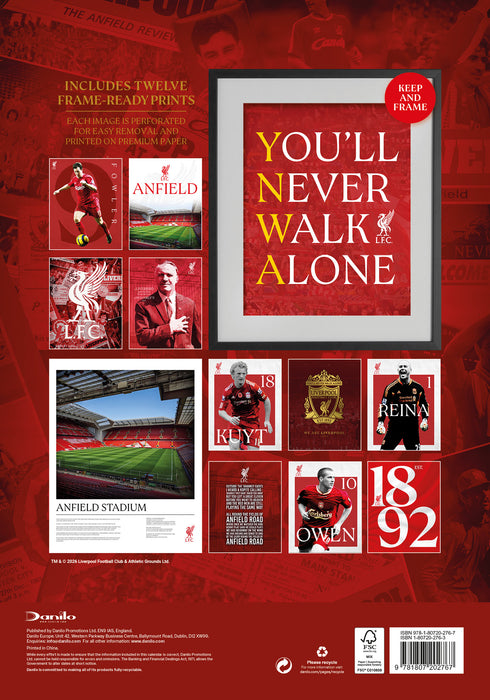 Liverpool Football Club Deluxe 2027 A3 Wall Calendar
