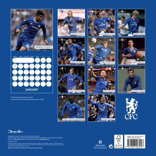 Chelsea Football Club Legends 2027 Square Wall Calendar