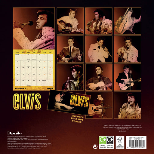 2025 Elvis Wall Calendar by  Danilo Promotions from Calendar Club