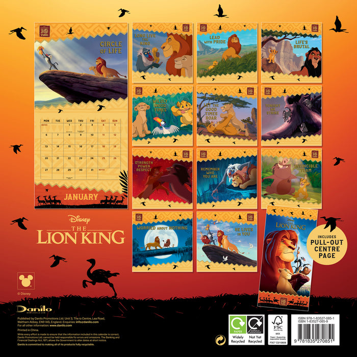 2025 Lion King Classic Wall Calendar