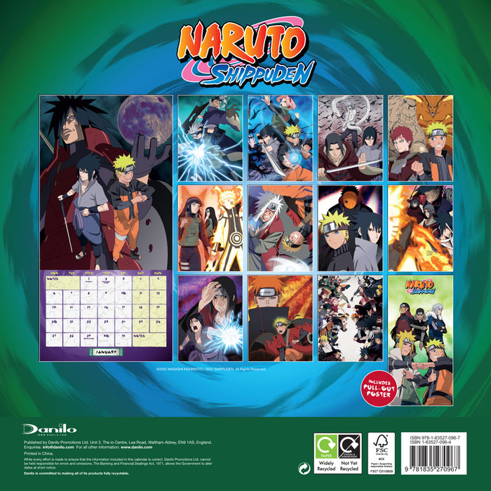 2025 Naruto Shippuden Wall Calendar