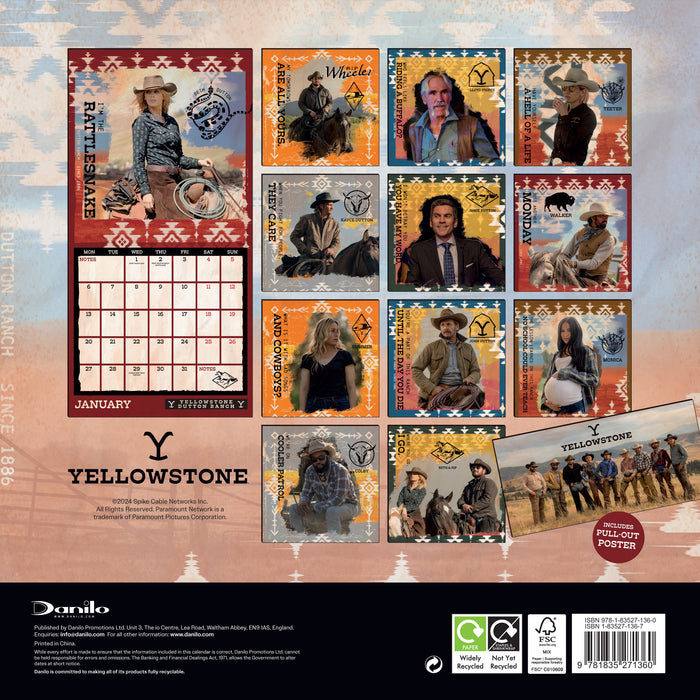 2025 Yellowstone Wall Calendar by  Danilo Promotions from Calendar Club