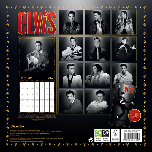 Elvis 2026 Square Wall Calendar