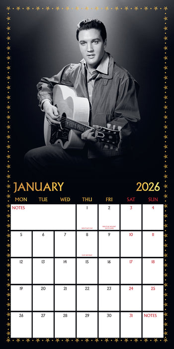 Elvis 2026 Square Wall Calendar