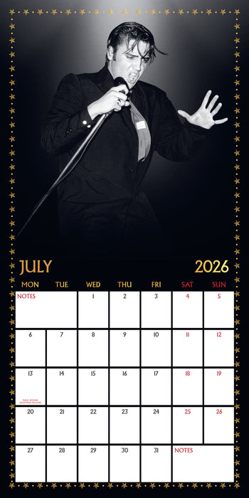 Elvis 2026 Square Wall Calendar