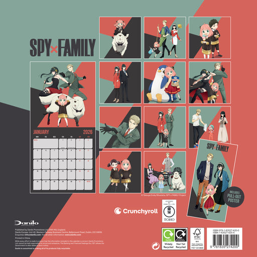 Spy X Family 2026 Square Wall Calendar