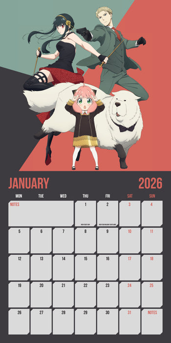 Spy X Family 2026 Square Wall Calendar