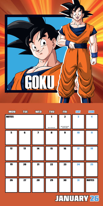 Dragonball Z 2026 Square Wall Calendar