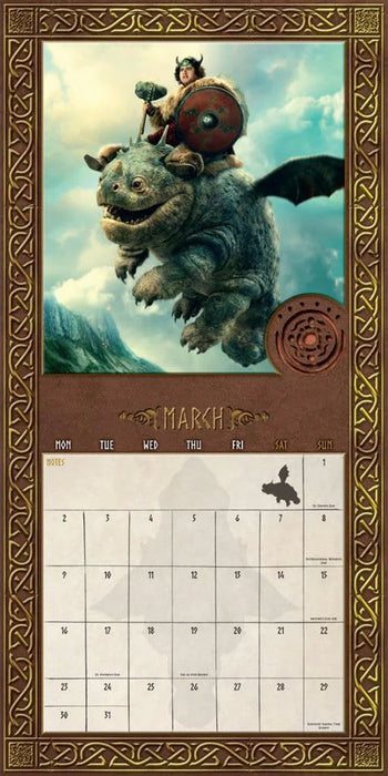 How to Train Your Dragon Movie 2026 Square Wall Calendar
