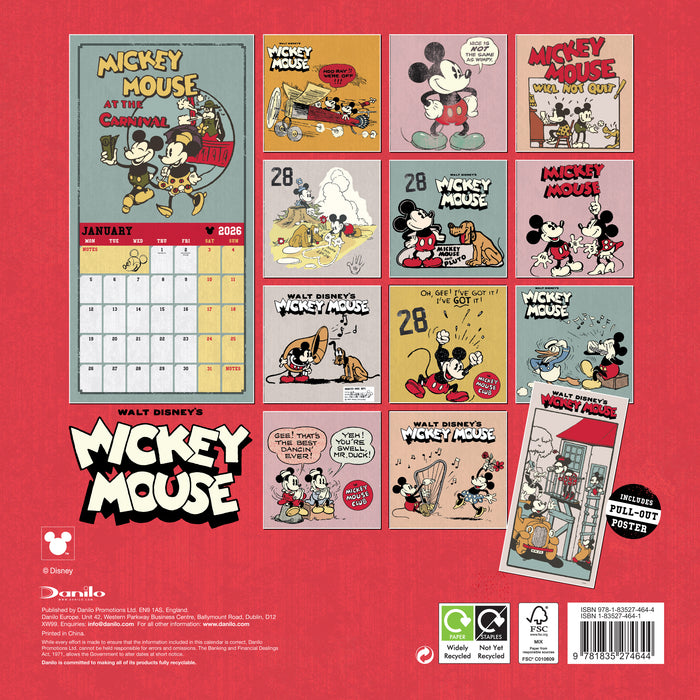 Mickey 2026 Square Wall Calendar