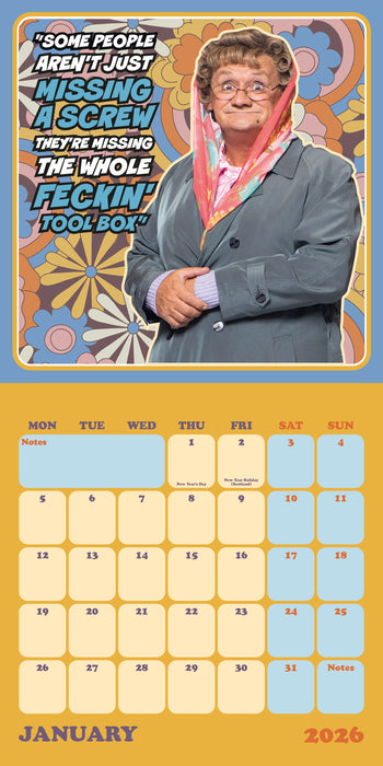 Mrs Browns Boys 2026 Square Wall Calendar