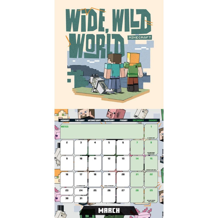 Minecraft 2026 Mini Wall Calendar