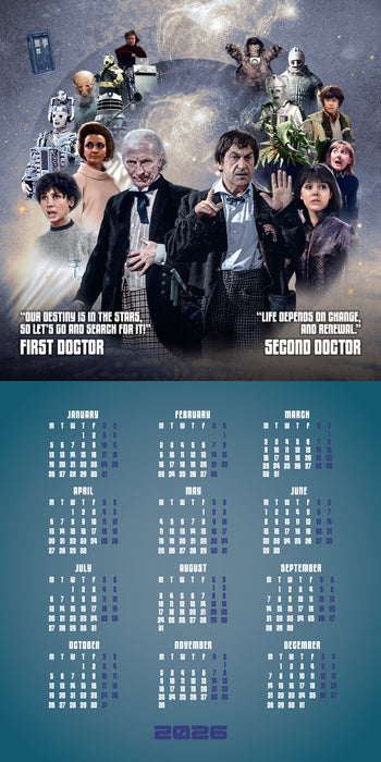 Doctor Who 2026 Square Wall Calendar