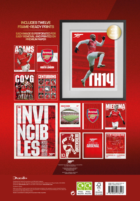 Arsenal Football Club 2026 A3 Wall Calendar
