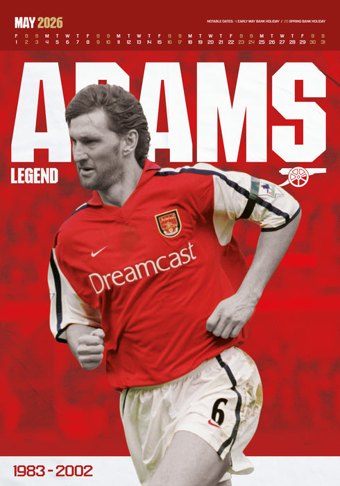Arsenal Football Club 2026 A3 Wall Calendar
