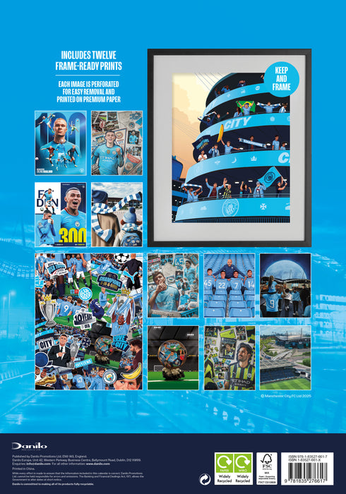 Manchester City Football Club 2026 A3 Wall Calendar
