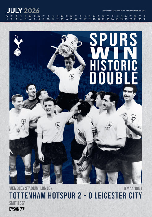 Tottenham Hotspur Football Club 2026 A3 Wall Calendar