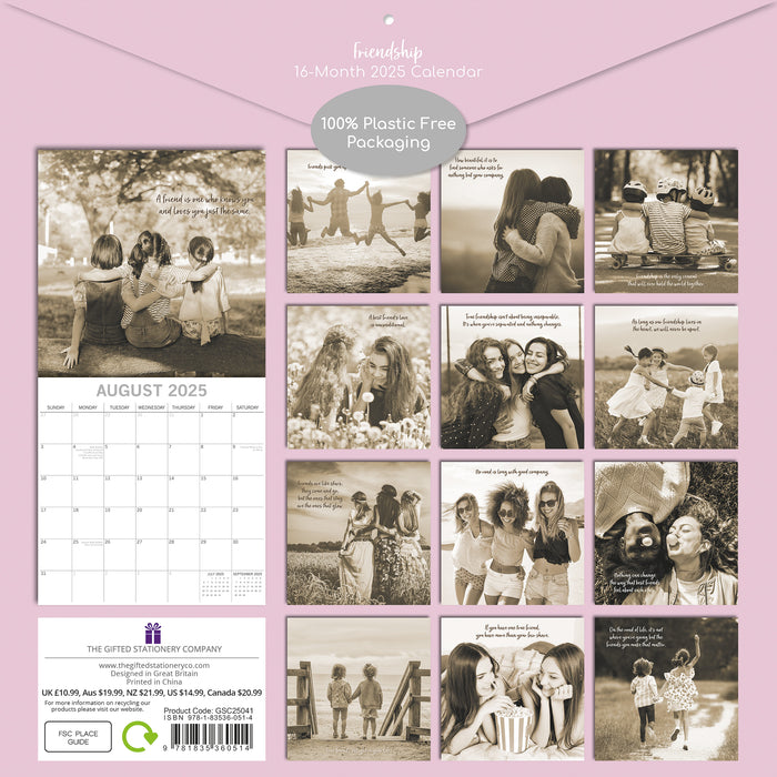 2025 Friendship Wall Calendar (Online Exclusive) by  The Gifted Stationery Co Ltd from Calendar Club