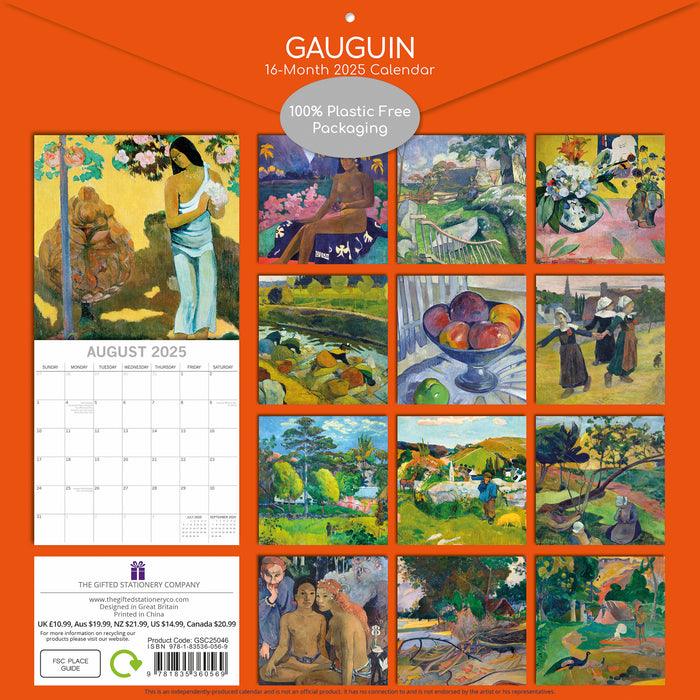 2025 Gauguin Wall Calendar