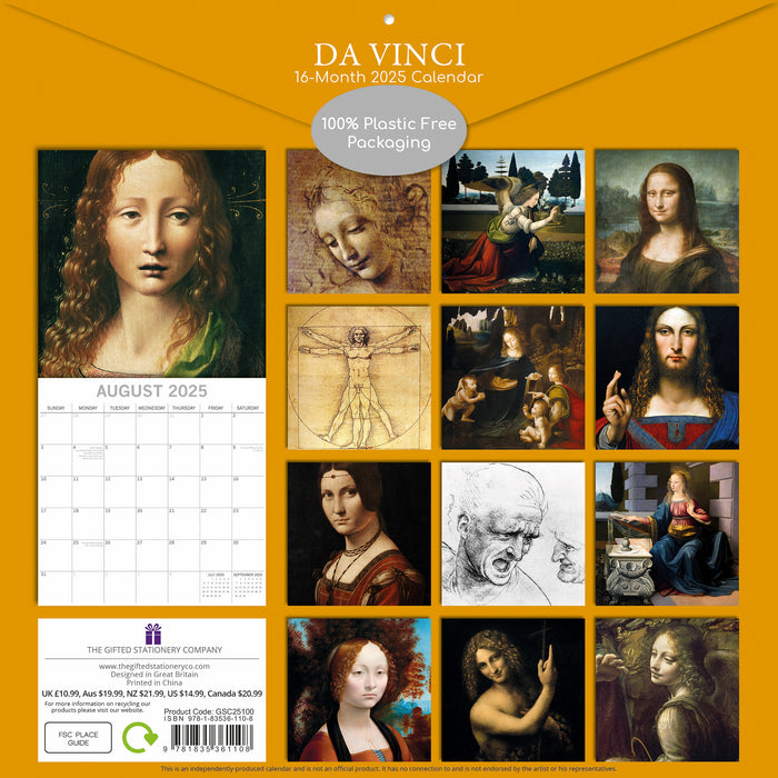 2025 Da Vinci Wall Calendar (Online Exclusive)