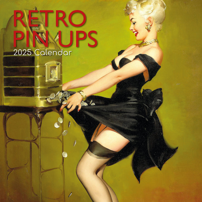 2025 Retro Pin Ups Wall Calendar