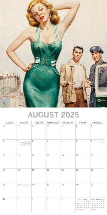 2025 Retro Pin Ups Wall Calendar