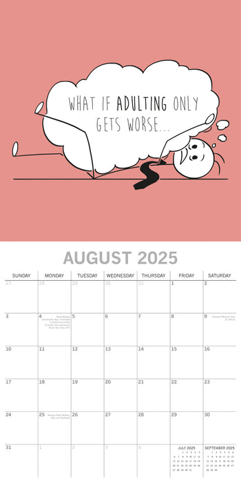 2025 The Scary Reality of Adulting Wall Calendar (Online Exclusive)