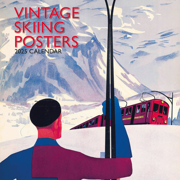 2025 Vintage Skiing Posters Wall Calendar