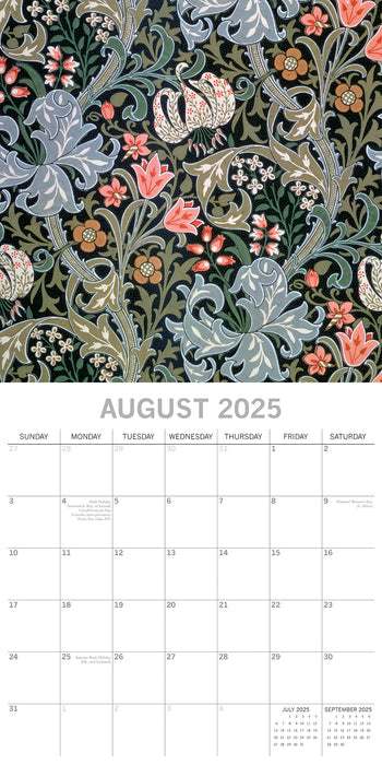 2025 William Morris Wall Calendar