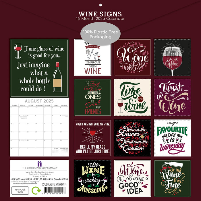 2025 Wine Signs Wall Calendar (Online Exclusive)