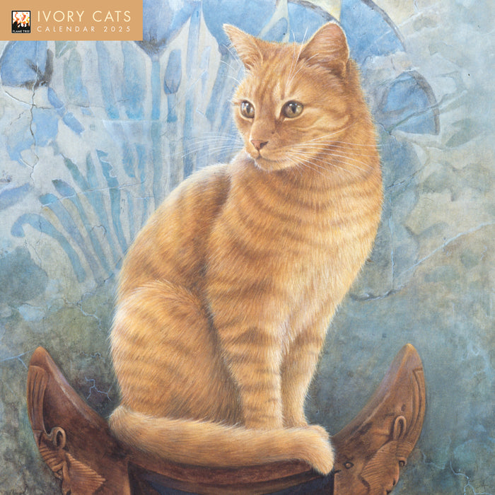 2025 Ivory Cats by Lesley Anne Ivory Wall Calendar by  Flame Tree Publishing from Calendar Club