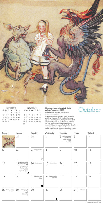 2025 British Library: Alice's Adventures in Wonderland Mini Wall Calendar by  Flame Tree Publishing from Calendar Club