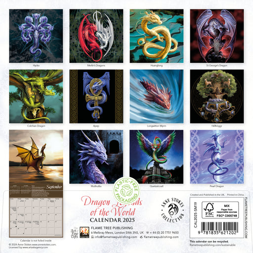 2025 Anne Stokes: Dragon Legends of the World Mini Wall Calendar by  Flame Tree Publishing from Calendar Club