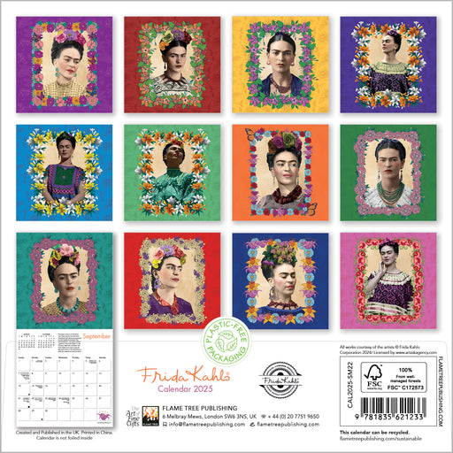 2025 Frida Kahlo Mini Wall Calendar by  Flame Tree Publishing from Calendar Club