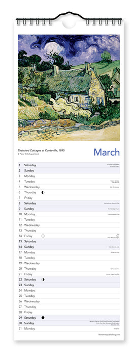 2025 Vincent Van Gogh Slimline Wall Calendar by  Flame Tree Publishing from Calendar Club