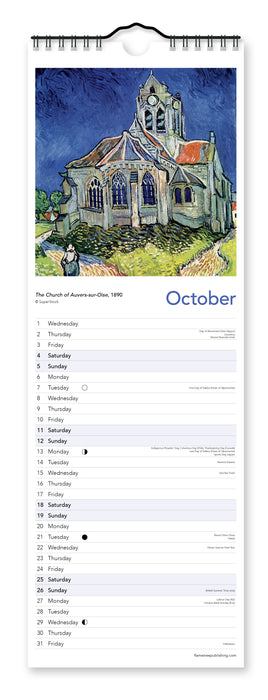 2025 Vincent Van Gogh Slimline Wall Calendar by  Flame Tree Publishing from Calendar Club