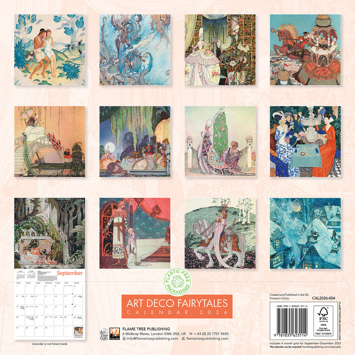 Art Deco Fairytales 2026 Square Wall Calendar