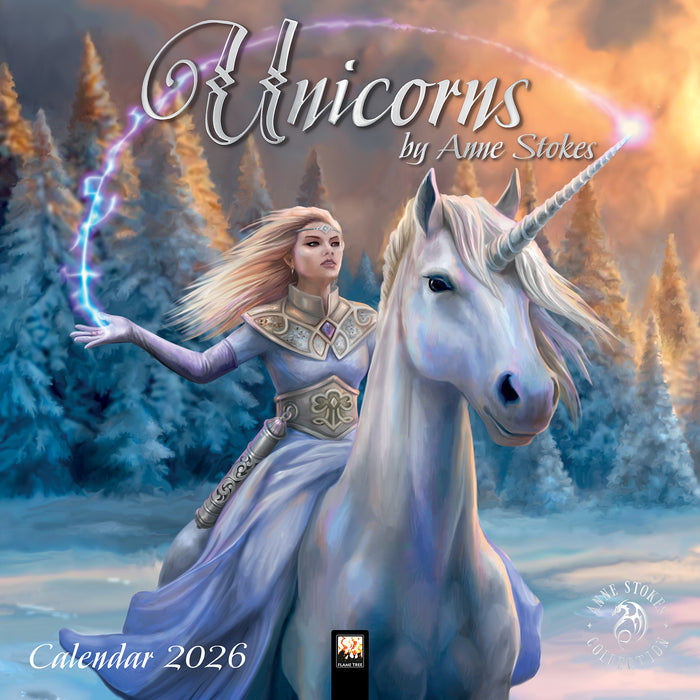 Unicorns by Anne Stokes 2026 Square Wall Calendar