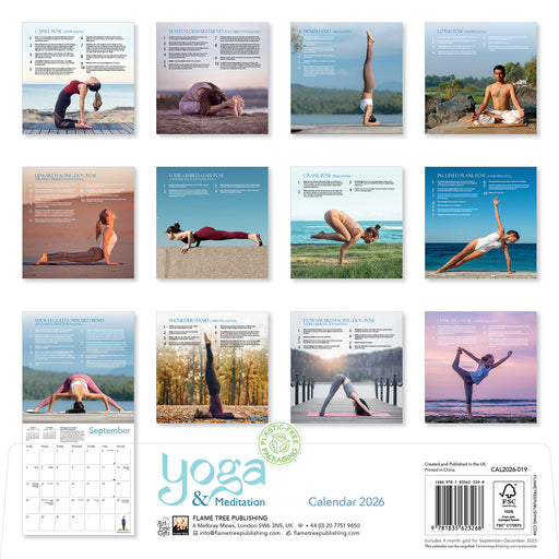 Yoga and Meditation 2026 Square Wall Calendar