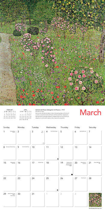 Klimt Landscapes 2026 Square Wall Calendar