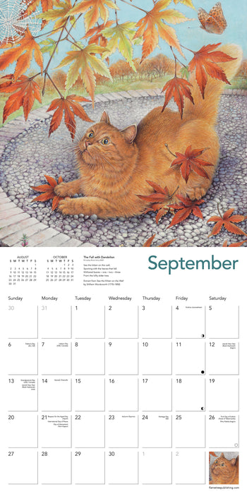 Ivory Cats by Lesley A Ivory 2026 Square Wall Calendar